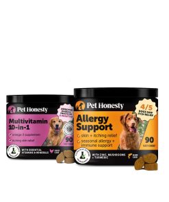 10 in 1 Multivitamin + Allergy Support Soft Chew Supplement Virtual Bundle - Skin & Seasonal Pollen Allergies - Itch Relief for Dogs - Joint, Digestive, Heart, Skin, Coat &...