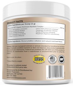100% Norwegian Salmon Oil Plus Mushroom Complex Powder - for Dog’s Skin, Coat & Immune Health – Salmon Oil 8 Ounces – Mushroom Complex 90 Scoops