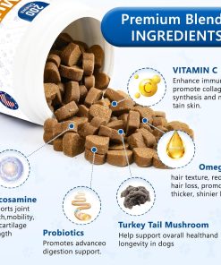 40-in-1 Dog Vitamins Chewable Multivitamin for Dogs Supplements with Glucosamine MSM - Turkey Tail Mushroom, Digestive Enzymes Gut Probiotics, Hip & Joint, Skin & Coat Immune... 21 40-in-1 Dog Vitamins Chewable Multivitamin for Dogs Supplements with Glucosamine MSM - Turkey Tail Mushroom, Digestive Enzymes Gut Probiotics, Hip & Joint, Skin & Coat Immune...