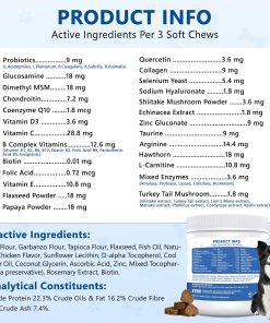 40-in-1 Dog Vitamins Chewable Multivitamin for Dogs Supplements with Glucosamine MSM - Turkey Tail Mushroom, Digestive Enzymes Gut Probiotics, Hip & Joint, Skin & Coat Immune... 23 40-in-1 Dog Vitamins Chewable Multivitamin for Dogs Supplements with Glucosamine MSM - Turkey Tail Mushroom, Digestive Enzymes Gut Probiotics, Hip & Joint, Skin & Coat Immune...