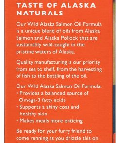 Alaska Naturals – Wild Alaska Salmon Oil Formula Dog Food Topper – EPA and DHA Omega-3 - Supplement for Healthy Skin, Shiny Coat – Made in The USA – 8 oz. Pump Bottle