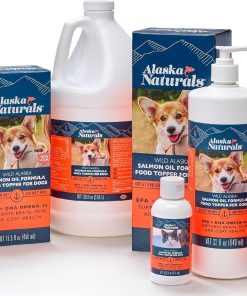 Alaska Naturals – Wild Alaska Salmon Oil Formula Dog Food Topper – EPA and DHA Omega-3 - Supplement for Healthy Skin, Shiny Coat – Made in The USA – 8 oz. Pump Bottle
