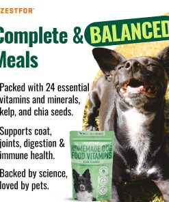 Azestfor Veggie Flavored Homemade Dog Food Vitamins Pre-Mix Powder (16oz) & Gut Health Supplement (60g) Bundle – 3 in 1 Probiotic, Prebiotic & Postbiotic Blend – for Raw, Barf &...