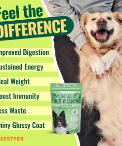 Azestfor Veggie Flavored Homemade Dog Food Vitamins Pre-Mix Powder (16oz) & Gut Health Supplement (60g) Bundle – 3 in 1 Probiotic, Prebiotic & Postbiotic Blend – for Raw, Barf &...