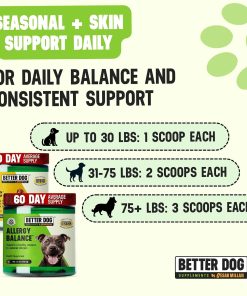 Better Dog Supplements Skin & Seasonal Wellness Bundle by Cesar Millan – Dog Skin & Coat Support + Seasonal Support Formula – Natural Herbal Powder for Dogs, 4oz Each