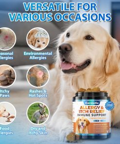 Carmelie Dog Allergy Chews + Carmelie 24 in 1 Dog Multivitamin Chewable - 400 Treats - Seasonal Allergy Relief + Dog Vitamins for Hip & Joint, Skin & Coat, Immune Health...