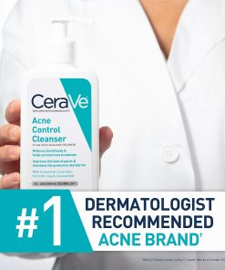 CeraVe Acne Control Cleanser, Face Wash with 2% Salicylic Acid, 16 oz-Bitadi