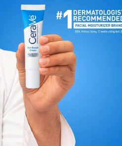 CeraVe Eye Repair Cream, Hyaluronic Acid Eye Cream for Dark Circles, 0.5oz-Bitadi