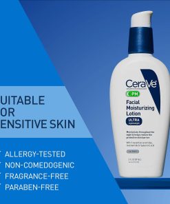 CeraVe PM Daily Facial Moisturizer, Skin Care for Dry Skin, Oil-Free, 3oz