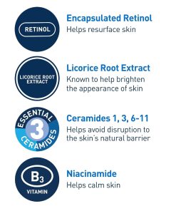 CeraVe Resurfacing Retinol Face Serum with Niacinamide, Pore Minimizer, 1oz | Skin Care Brightening Serum with Licorice Root, Acne Scar & Hyperpigmentation Treatment, Dark Spot...-Bitadi