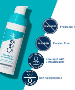 CeraVe Resurfacing Retinol Face Serum with Niacinamide, Pore Minimizer, 1oz | Skin Care Brightening Serum with Licorice Root, Acne Scar & Hyperpigmentation Treatment, Dark Spot...-Bitadi