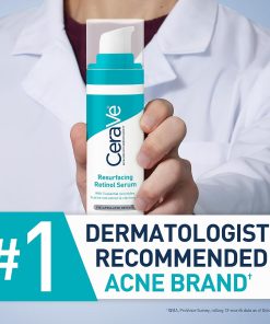CeraVe Resurfacing Retinol Face Serum with Niacinamide, Pore Minimizer, 1oz | Skin Care Brightening Serum with Licorice Root, Acne Scar & Hyperpigmentation Treatment, Dark Spot...-Bitadi