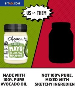 Alternative view of Chosen Foods Classic Mayo, 24 Oz - 100% Pure Avocado Oil-Based Mayonnaise - Non-GMO, Gluten-Free, Keto Friendly - 710 mL Glass Jar (Pack Of 5) - BITADI