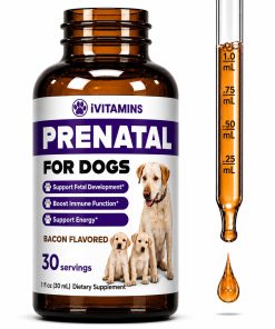 Dog Prenatal Vitamins - Prenatal Vitamins for Dogs - Includes Vitamin B Complex & Vitamin C - Dog Essentials - Whelping Supplies - 1 fl oz - Bacon Flavor