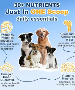 Dog Vitamins & Multivitamin Powder, Omega 3 for Dogs, Salmon Fish Oil for Dogs