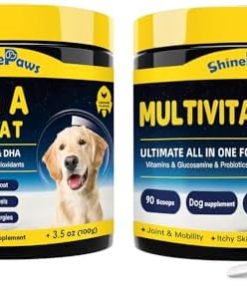 Dog Vitamins & Multivitamin Powder, Omega 3 for Dogs, Salmon Fish Oil for Dogs