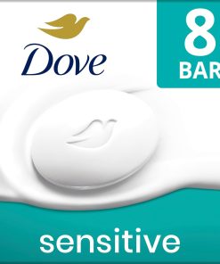 Dove Beauty Bar Soap Sensitive, 8 Bars for Sensitive Skin, Fragrance Free and Hypoallergenic 3.75 oz-Bitadi