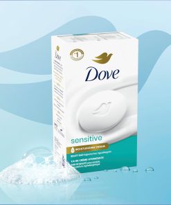 Dove Beauty Bar Soap Sensitive, 8 Bars for Sensitive Skin, Fragrance Free and Hypoallergenic 3.75 oz-Bitadi