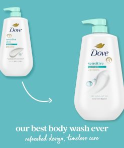 Dove Sensitive Skin Body Wash, 24hr Lotion-Soft Skin, 30.6 oz-Bitadi