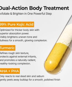 Dr.Melaxin Peel Shot Kojic Acid Turmeric Body Exfoliator Spray 6.76 fl.oz - AHA PHA Niacinamide Body Scrub for KP Bumps, Dark Spots, Uneven Skin Tone, Dead Skin, Korean Skin Care-Bitadi