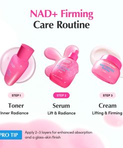 EQQUALBERRY NAD+ Peptide Boosting Serum | 14 Peptide Serum for Face, Neck & Body | Vegan Collagen & Pink Serum for Anti-Aging, Firming & Lifting | Korean Skincare (1.01 oz / 30ml)