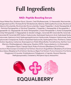 EQQUALBERRY NAD+ Peptide Boosting Serum | 14 Peptide Serum for Face, Neck & Body | Vegan Collagen & Pink Serum for Anti-Aging, Firming & Lifting | Korean Skincare (1.01 oz / 30ml)