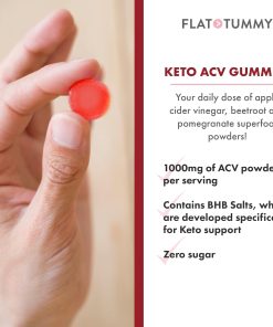 Flat Tummy Keto ACV Gummies, 60 Count – Specialized Formula, Post GLP-1 Keto Supplement, Vegan-Friendly, Non-GMO - Apple Cider Vinegar Gummies, BHB Salts, Beet and Pomegranate Superfood Powders - BITADI - Image 4