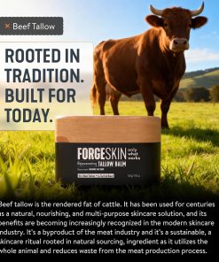 Forge Skin Beef Tallow Balm Skin Moisturizer for Men, Anti Aging Wrinkle Defense - Face & Body Skincare Hydration Cream, 100% Grass-Fed Lotion, Paraben-Free, Helps Minimize Look...-Bitadi