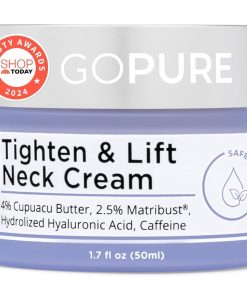 goPure Tighten & Lift Neck & Chest Moisturizer Cream for Visibly Firming, Tightening and Lifting the Look of Wrinkles & Crepey Skin, 1.7oz