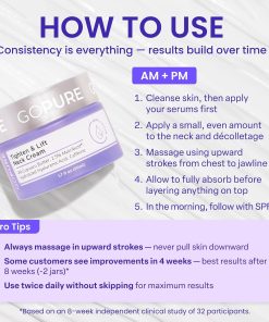goPure Tighten & Lift Neck & Chest Moisturizer Cream for Visibly Firming, Tightening and Lifting the Look of Wrinkles & Crepey Skin, 1.7oz-Bitadi