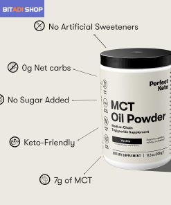 Perfect Keto Bundle, MCT Oil Powder Vanilla + Ketone Test Strips - BITADI - Image 7