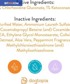 Alternative view of Dogtopia Keto-Dog Medicated 12oz Shampoo for Dogs and Pets – Hint of Mint Scent | Therapeutic Medicated Shampoo with Moisturizing Colloidal Oatmeal | Soothes and Relieves Irritated Skin - BITADI