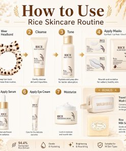Korean Skin Care Set, 17PCS Rice Skin Care for Women & Girls,Korean Beauty-Bitadi