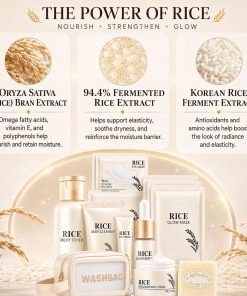 Korean Skin Care Set, 17PCS Rice Skin Care for Women & Girls,Korean Beauty-Bitadi