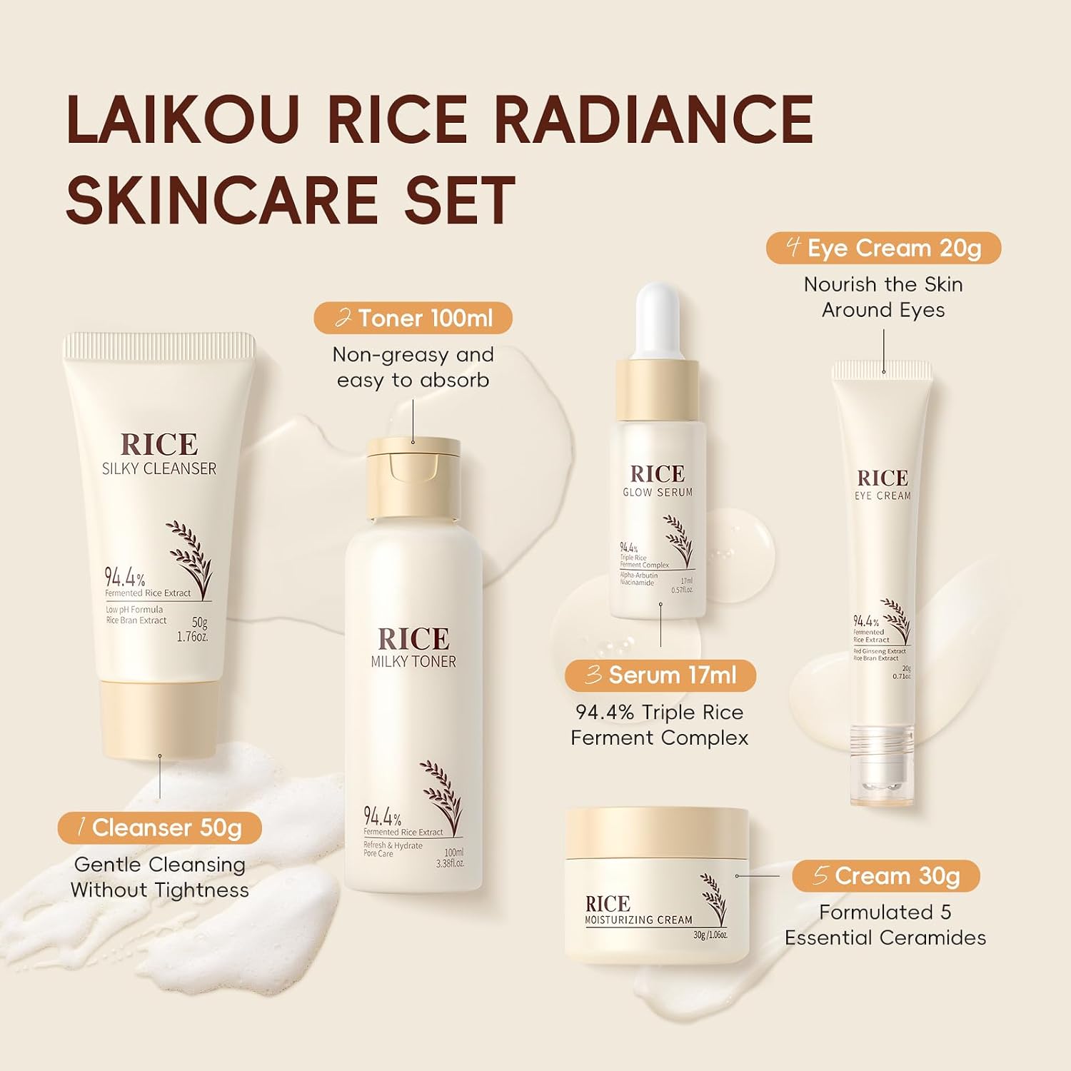 LAIKOU Skin Care Set, Korean Skin Care - Korean Beauty for Women - 5pcs 18 LAIKOU Skin Care Set, Korean Skin Care - Korean Beauty for Women - 5pcs