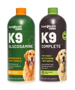 LIQUIDHEALTH Pets K9 Glucosamine Chondroitin Hip & Joint Formula & K9 Complete 8-in-1 Multivitamin for Dogs, Puppies - Pet Supplement Bundle for Joint Health, Immune Support,...