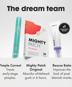 Mighty Patch Hero Cosmetics Original Nighttime Acne Pimple Patches, 36 Ct