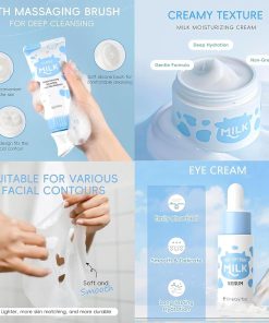 Milk Skin Care Set for Kids & Teens, 12 IN 1 Moisturizing & Gentle Milk Skin Care for Kids Girl Ages 8-12, Milk Skincare for Girls 10-12, Facial Care Gift Set for Kids & Girls,...