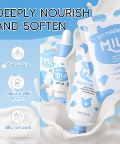 Milk Skin Care Set for Kids & Teens, 12 IN 1 Moisturizing & Gentle Milk Skin Care for Kids Girl Ages 8-12, Milk Skincare for Girls 10-12, Facial Care Gift Set for Kids & Girls,...