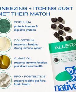 Native Pet Allergy Chews for Dogs (30 Air-Dried Chews) & Daily Dog Vitamins & Supplements (7 Oz.) - Itching Relief for Dogs & 11-in-1 Multivitamin with 21 Supplements & Vitamins