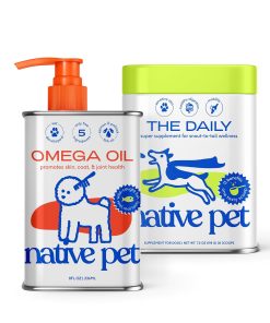 Native Pet Pack Leaders Bundle - Daily Dog Multivitamin (7 oz.) & Omega Oil for Dogs (8 oz.) - Omega 3 Fish Oil for Healthy Skin, Shiny Coat, & Strong Joints & Daily...