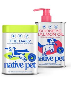Native Pet The Daily Dog Supplement (30 Scoops) & Salmon Oil for Dogs & Cats (8 Oz) - 11 in 1 Multivitamin & Pure Omega-3 Fish Oil Supplement for Skin & Coat, Joint, Heart...