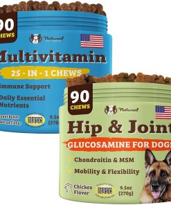 Natural Dog Company Dog Supplements for Seniors & Active Dogs - Multivitamin Chews & Hip & Joint Relief - Complete Nutritional Support for Joint Health, Vitamins for Dogs,...