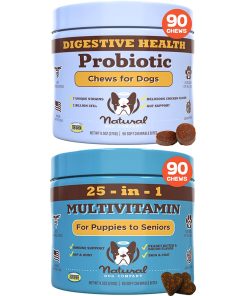 Natural Dog Company Multivitamin and Probiotic Chews Bundle: Complete Nutritional Support for Dogs, Boosts Immune System, Enhances Digestive Health, Ideal for Senior Dogs and...