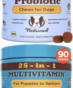 Natural Dog Company Multivitamin and Probiotic Chews Bundle: Complete Nutritional Support for Dogs, Boosts Immune System, Enhances Digestive Health, Ideal for Senior Dogs and...