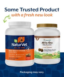 NaturVet All-in-One Dog Supplement - for Joint Support, Digestion, Skin, Coat Care – Dog Multivitamins with Minerals, Omega-3, 6, 9 – Wheat-Free Vitamins for Dogs – 240 Soft...