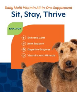 NaturVet All-in-One Dog Supplement - for Joint Support, Digestion, Skin, Coat Care – Dog Multivitamins with Minerals, Omega-3, 6, 9 – Wheat-Free Vitamins for Dogs – 240 Soft...