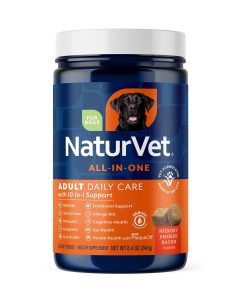 NaturVet All-in-One Dog Supplement - for Joint Support, Digestion, Skin, Coat Care – Dog Multivitamins with Minerals, Omega-3, 6, 9 – Wheat-Free Vitamins for Dogs – 240 Soft...