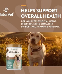 NaturVet All-in-One Dog Supplement - for Joint Support, Digestion, Skin, Coat Care – 120 Soft Chews & No Scoot for Dogs - 120 Soft Chews - Supports Healthy Anal Gland & Bowel...