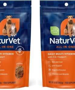 NaturVet All-in-One Dog Supplement - for Joint Support, Digestion, Skin, Coat Care – Dog Multivitamins with Minerals, Omega-3, 6, 9 – Wheat-Free Vitamins for Dogs – 13-Ounce...